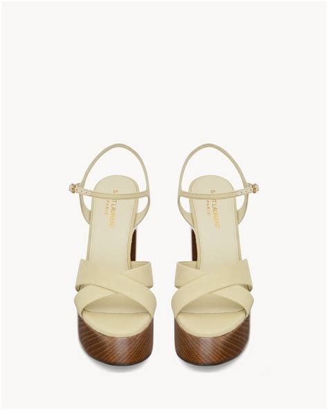 borsetta ysl bianca|SAINT LAURENT Bianca canvas platform sandals .